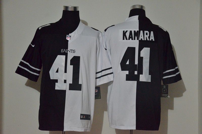Men New Orleans Saints #41 Kamara Black white Half version 2020 Nike NFL Jerseys->women nfl jersey->Women Jersey